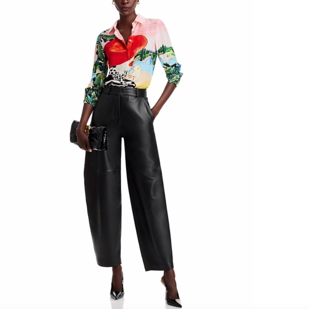 Alice + Olivia Palm Beach Willa Placket Top